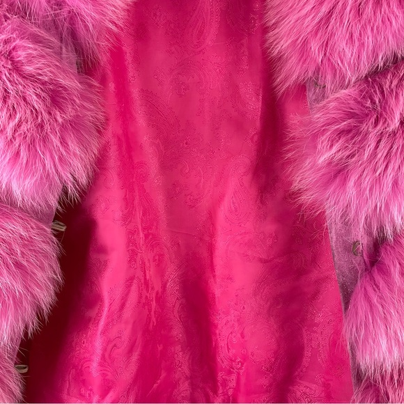 Genuine Fox Fur Pink Vest Jacket Size M/L - Picture 6 of 11